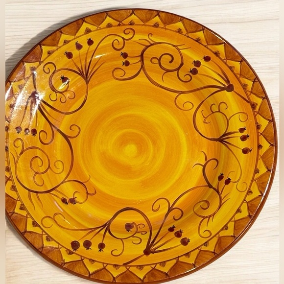 Pier 1 KARISTAN Dinner Plate 11.25" Earthenware Hand Painted Replacement EUC - Picture 2 of 5